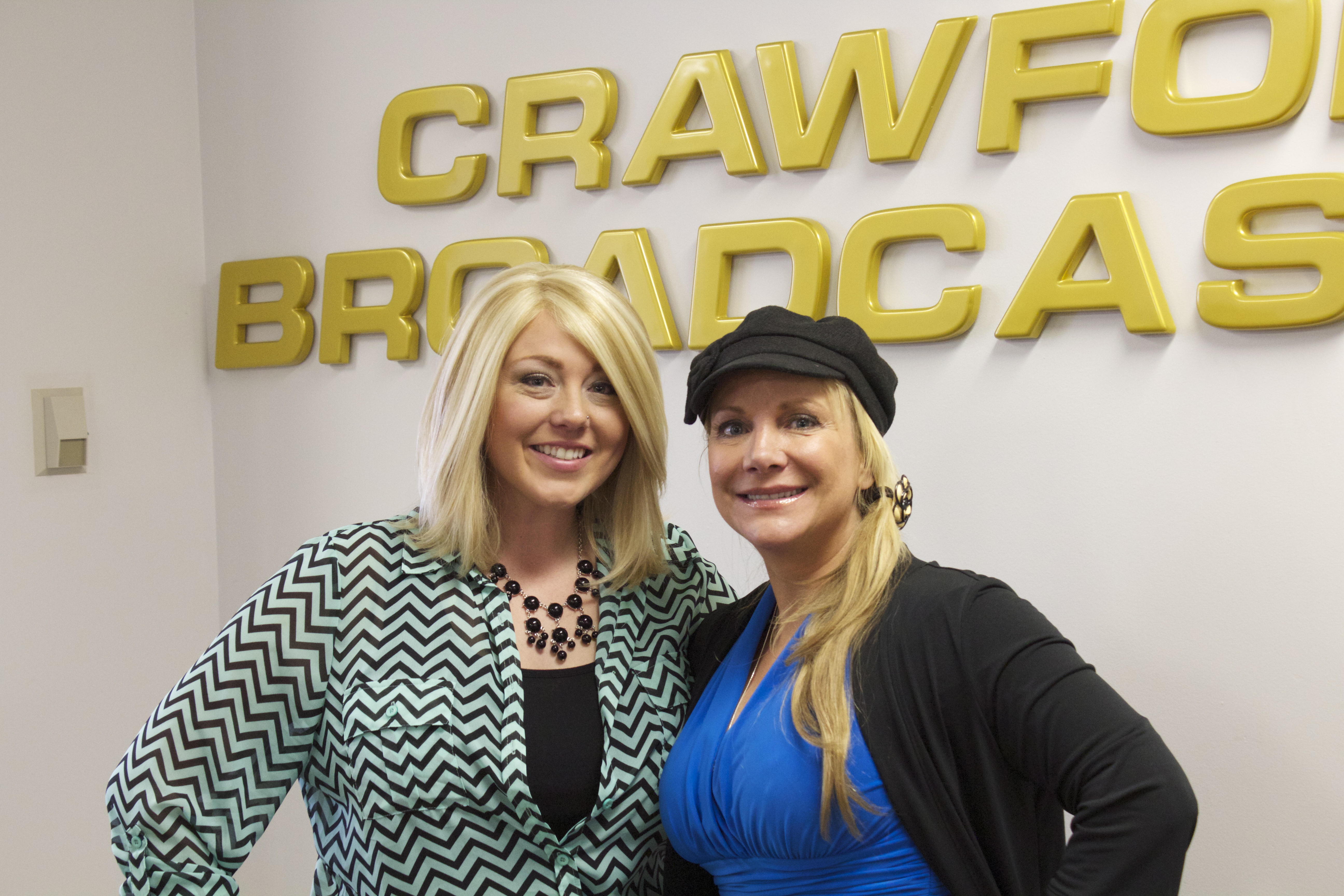 Stephanie and Angie after a great show on 810 KLVZ The Good News! (March 2013)